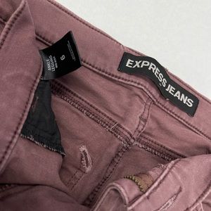 Express jeans Size 6. Pastel dark purple color. Skinny. Rugged ankle.